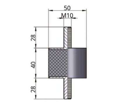 KUMMIPUHVER 50X40/M10X28