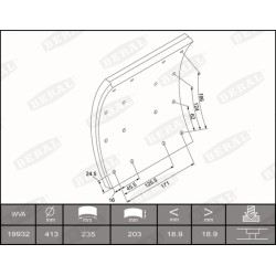 SCANIA TRUMMELPIDURI KATTED 203MM (TEXTAR)