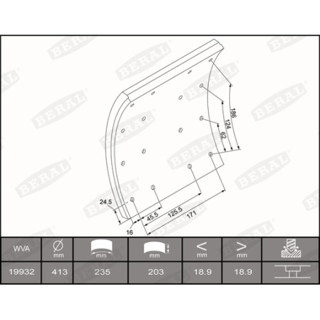 SCANIA TRUMMELPIDURI KATTED 203MM (TEXTAR)