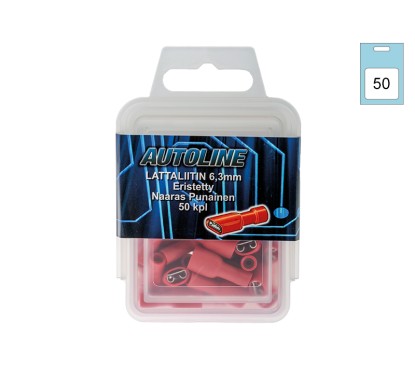 PUNANE KATTEGA KLEMM EMA 6,3MM 50TK.