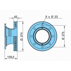 BPW OE PIDURIKETAS 377X45MM 8POLTI