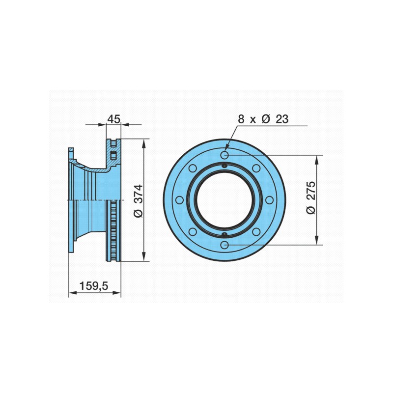 BPW OE PIDURIKETAS 377X45MM 8POLTI