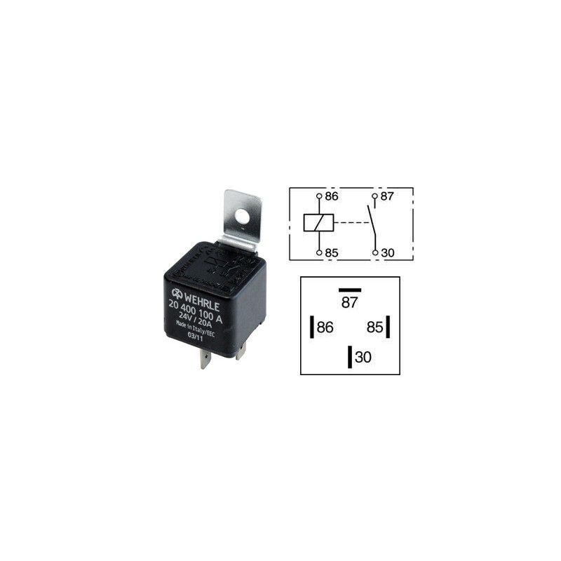 RELEE 24V 20A 4-KLEMMI