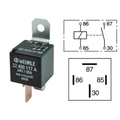 24V VÕIMSUSRELEE WEHRLE 30A 4KL