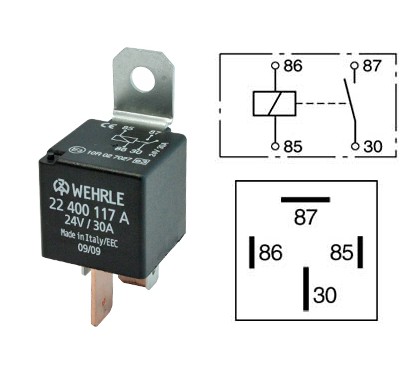 24V VÕIMSUSRELEE WEHRLE 30A 4KL